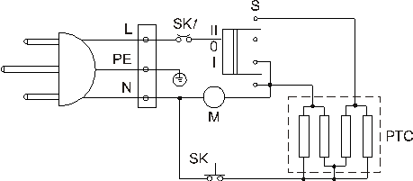 Электрическая схема тепловентилятора KЭВ-2С51Е